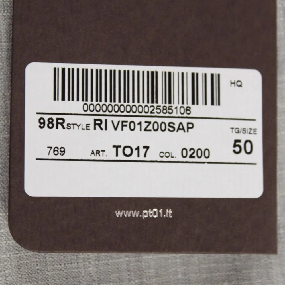 PT01 NWT Flat Front Dress Pants Size 50 34 US Solid Light Gray Melange 100% Wool - Picture 4 of 11